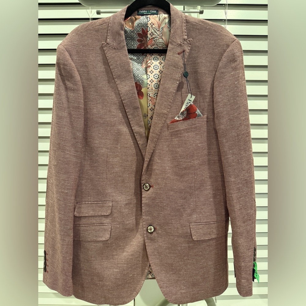 Paisley & Gray Men's Blazer Maroon